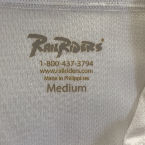 Rail Riders White 1/4 Zip Top, Medium - Picture 6 of 8